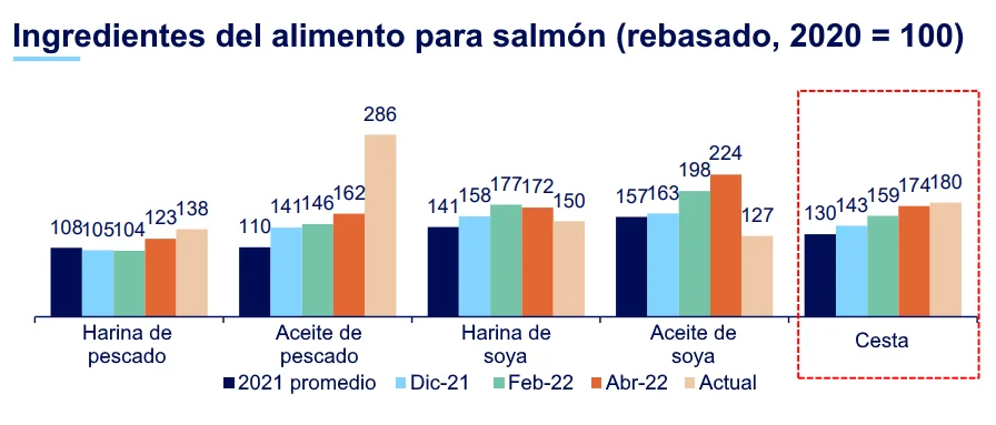 Zera Marez - Gráfico de Ingredientes del alimento para salmón